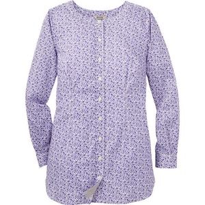 DULUTH TRADING NEW Wrinklefighter Ditsy Tunic Blouse Long Sleeve Purple Size XL